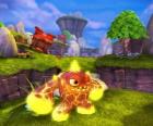 Skylander Eruptor, una criatura que lanza bolas de fuego y llamas. Skylanders Fuego