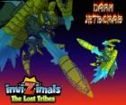 Dark Jetcrab. Invizimals Las Tribus Perdidas. Criaturas locas y poco inteligentes que quieren ser astronautas propulsados por pequeños cohetes