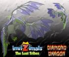 Diamond Dragon. Invizimals Las Tribus Perdidas. Dragón invizimal con todo el cuerpo recubierto de diamantes