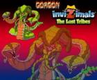 Gorgon. Invizimals Las Tribus Perdidas. Monstruo legendario, poderosa serpiente de tres cabezas