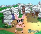 Pokopet Tork, un cerdo con gafas de sol, una mascota de Panfu