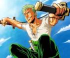 Roronoa Zoro es un espadachín especialista en el combate con tres espadas