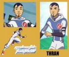 Thran es defensa del equipo de fútbol galáctico Snow-Kids con el número 2