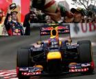 Mark Webber celebra su victoria en el Gran Premio de Mónaco (2012)