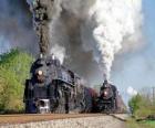 Dos trenes de vapor