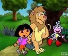Dora, Botas y el león en el parque