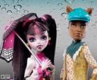 Draculaura y Clawd Wolf, pareja monstruosa en el instituto Monster High