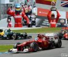 Fernando Alonso celebra su victoria en el Gran Premio de Alemania 2012