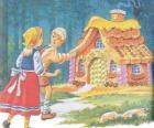 Los dos hermanos Hansel y Gretel descubren una casita hecha de deliciosos dulces