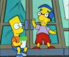 Bart Simpson y Milhouse Van Houten, dos grandes amigos