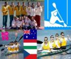 Podio piragüismo en aguas tranquilas K4 1000 m, Australia, Hungría y República Checa, Londres 2012