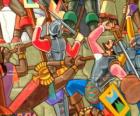 Guerreros Inca luchando