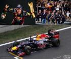 Sebastian Vettel celebra su victoria en el Gran Premio de Corea del Sur 2012