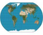 Mapa de la Tierra. Mapa con la proyección de Robinson que permite la representación de todo el mundo