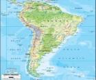 Mapa de América del Sur es el subcontinente austral de América