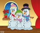 Familia de muñecos de nieve