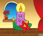Vela de Navidad sonriente