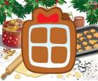 Galleta con la forma de un regalo de Navidad