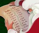 Papá Noel con la larga lista de los niños