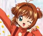 La preciosa cara de la cazadora de cartas Sakura