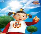 Trixie, una niña traviesa que vive en LazyTown, una alborotadora