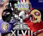 Super Bowl 2013. San Francisco 49ers vs. Baltimore Ravens. Superdome, Nueva Orleans