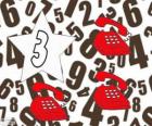 Número 3 dentro de una estrella con tres teléfonos