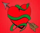 Corazón de San Valentín, corazón con la flecha del amor