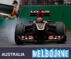 Kimi Raikkonen celebra su victoria en el Gran Premio de Australia 2013