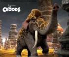 Jirafante de Los Croods, un cruce entre una jirafa y un elefante