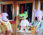 Los koalas Buster y Frank con su amigo el cocodrilo Archie