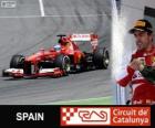 Fernando Alonso celebra su victoria en el Gran Premio de España 2013