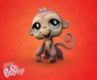 Pequeño mono de la tienda de mascotas más pequeña LPS