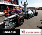 Nico Rosberg celebra su victoria en el Gran Premio de Gran Bretaña 2013