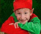 Cara de un duende de Navidad