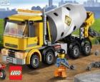 Un camión hormigonera y un trabajador de la construcción, Lego City