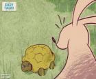 La tortuga reta a la liebre a una carrera