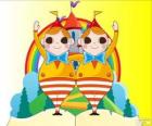 Tweedledum y Tweedledee, dos jóvenes gemelos