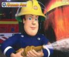 Sam el bombero con la manguera