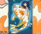 Pez y sirena, un dibujo de Julieta