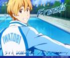 Nagisa con el chándal del club de natación de Iwatobi
