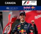Daniel Ricciardo celebra su victoria en el Gran Premio de Canadá 2014