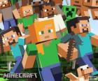 Varios personajes de Minecraft