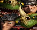 Los hermanos gemelos Chusco y Brusca Thorston con sus dragones