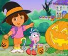 Dora y el mono Botas celebran Halloween