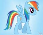 Rainbow Dash, una pony pegaso con la cola arcoiris