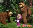Masha con los dos osos