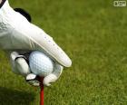 Bola de golf y tee