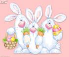 Tres conejos blancos de Pascua
