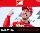 Sebastian Vettel celebra su victoria en el Gran Premio de Malasia 2015